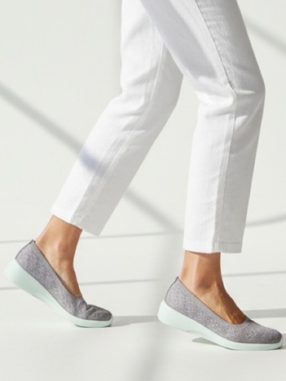 Skechers Lavender Knit Slip-On Wedge Flats